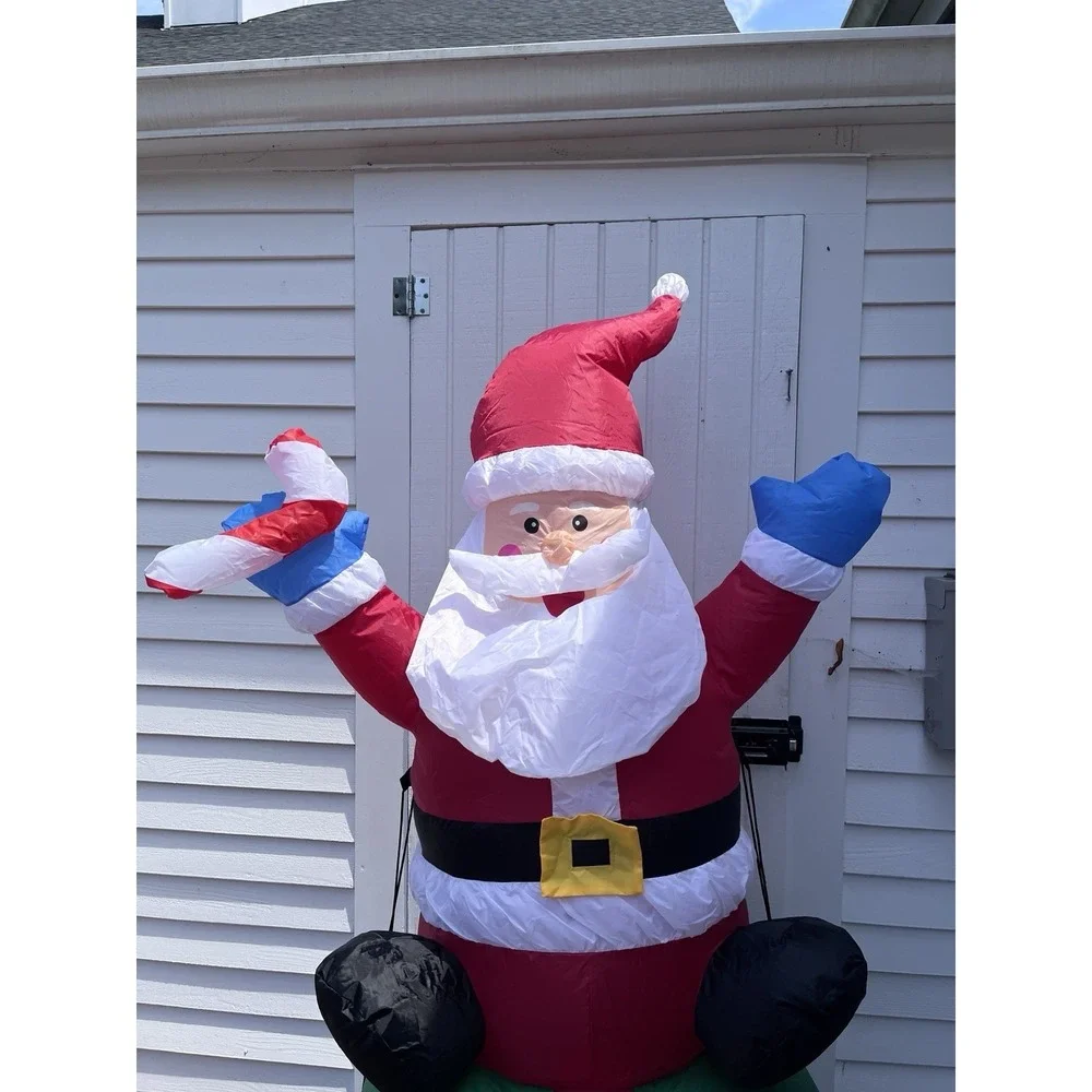 6 FT Christmas Inflatables Santa Claus Waterproof 6  Lighted  Blow I8M2